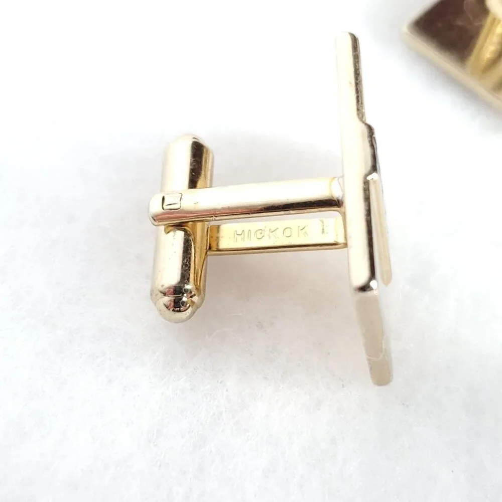 Vintage Cufflinks Gold Tone Square Rectangle Swank Hickok Unbranded Lot Of 5 Pr